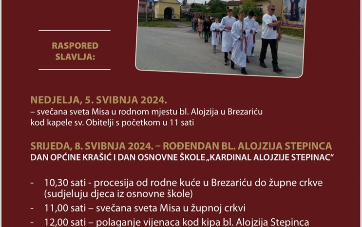 Proslava Stepinčevog 126. rođendana u Krašiću